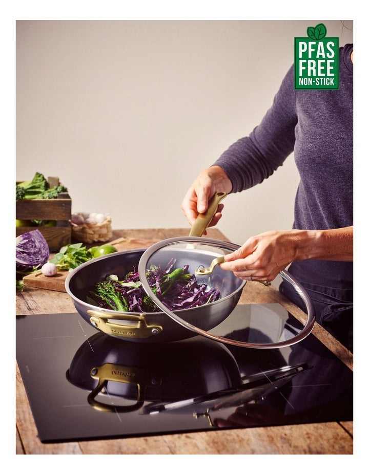 Premiere Gold Wok 30cm PFAS-free ceramic non-stick