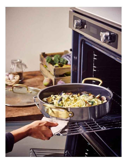 Premiere Gold Saute Pan 30cm in Stainless Steel PFAS-free free ceramic non-stick