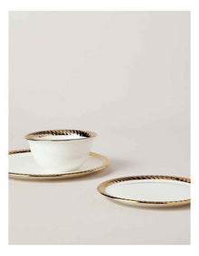 Gold Rope 12pc Dinner Set in Gold & White