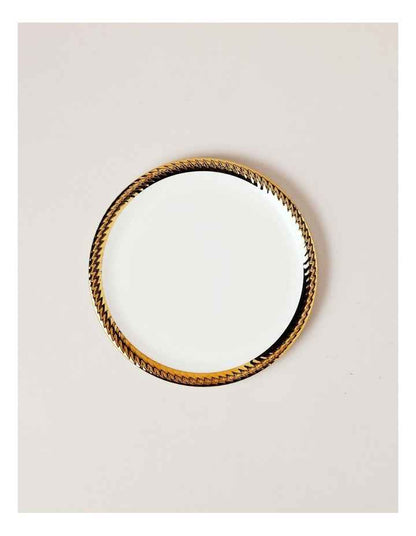 Gold Rope 12pc Dinner Set in Gold & White