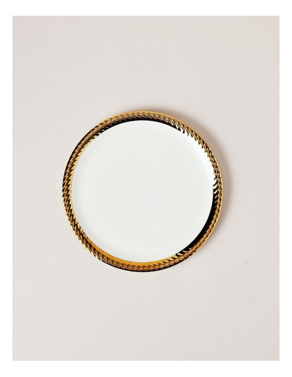 Gold Rope 12pc Dinner Set in Gold & White