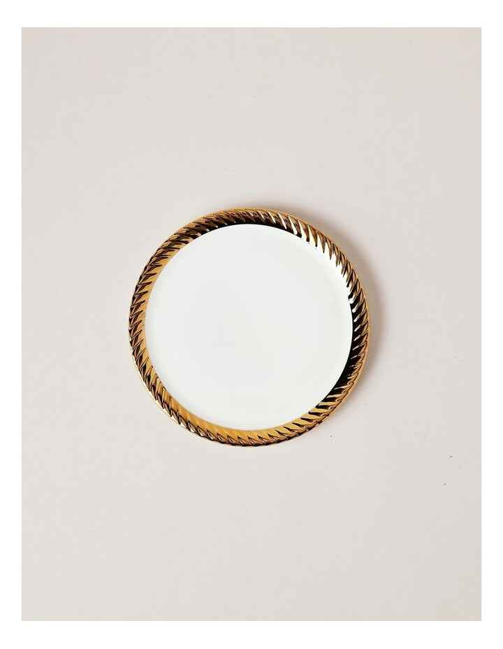 Gold Rope 12pc Dinner Set in Gold & White