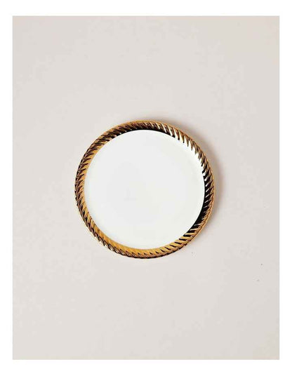 Gold Rope 12pc Dinner Set in Gold & White