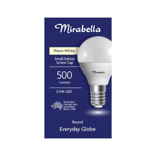 MIRABELLA GLOBE LED ROUND SES 5.5W 470 LUMENS