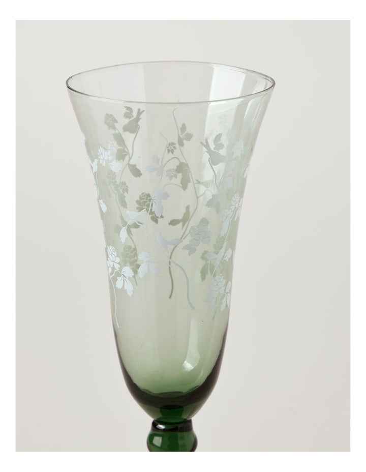 Aster Champagne Glass Set of 4 in Green