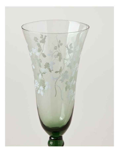 Aster Champagne Glass Set of 4 in Green