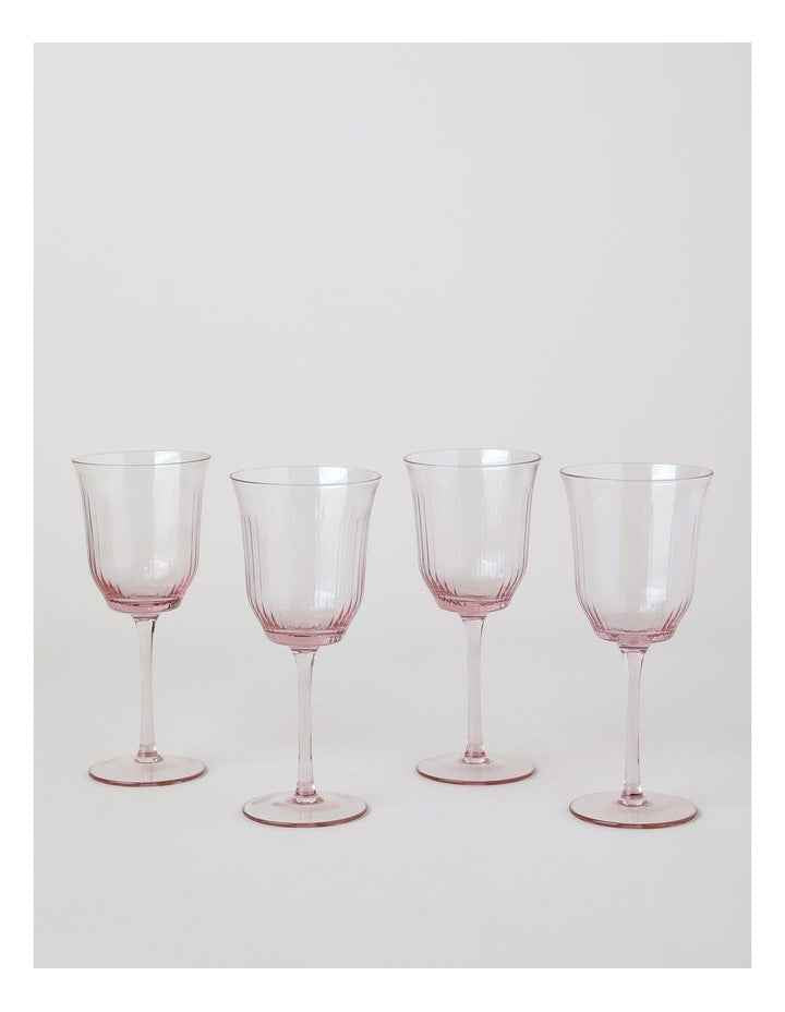 Isabel Wine Glass Set of 4 in Blush