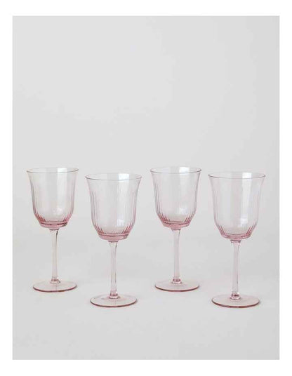Isabel Wine Glass Set of 4 in Blush