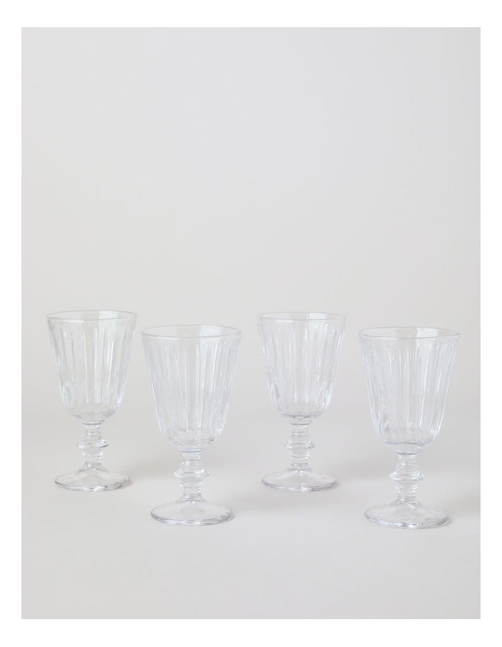 Jovan Wine Glass Set of 4 in Clear
