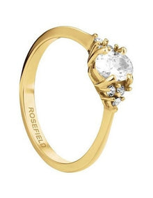 Vintage Oval Cubic Zirconia Ring in Gold-Tone