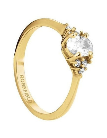 Vintage Oval Cubic Zirconia Ring in Gold-Tone