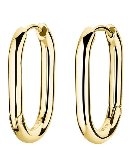 Large Oval Hoops in Gold-Tone