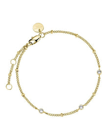 Triple Crystal Dotted Bracelet in Gold-Tone
