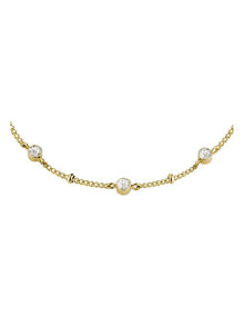 Triple Crystal Dotted Bracelet in Gold-Tone