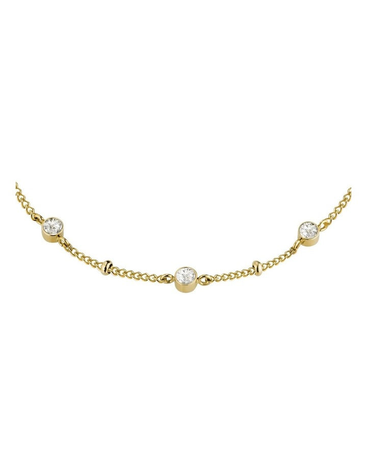 Triple Crystal Dotted Bracelet in Gold-Tone