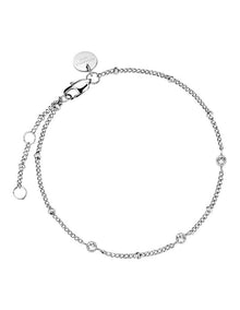 Triple Crystal Dotted Bracelet in Silver-Tone