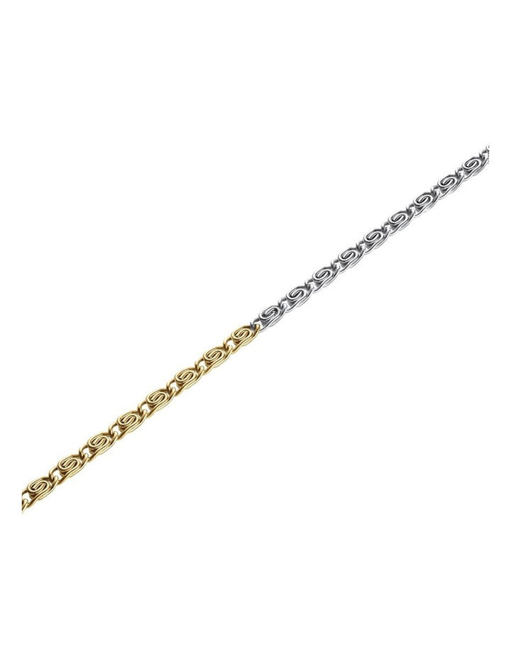 Swirl Duotone Bracelet in Gold