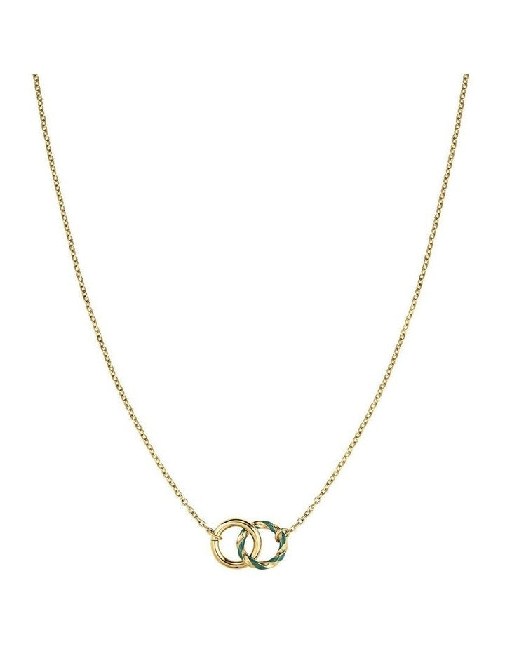 Emerald Duo Gold-Tone Necklace in Silver