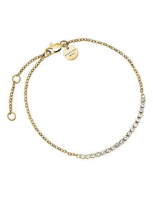Crystal Clear Gold-Tone Tennis Bracelet in Gold