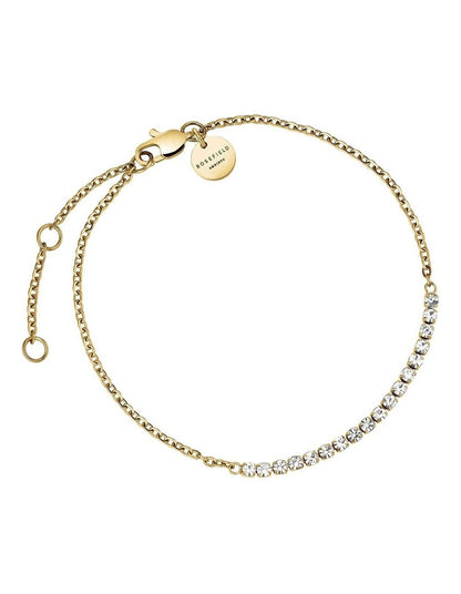 Crystal Clear Gold-Tone Tennis Bracelet in Gold