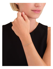 Crystal Clear Gold-Tone Tennis Bracelet in Gold