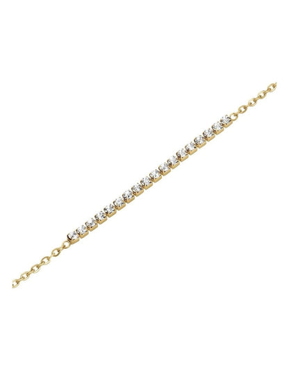 Crystal Clear Gold-Tone Tennis Bracelet in Gold
