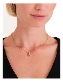 Bow Link Crystal Studs Gold-Tone Necklace in Gold