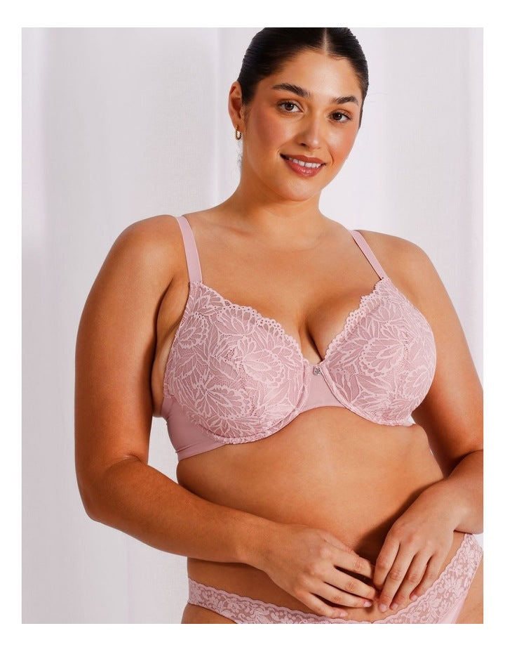 Empower D+ Lace Underwire Demi Bra in Petal Pink