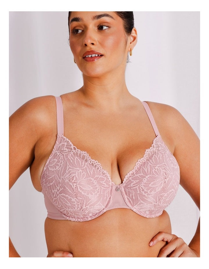 Empower D+ Lace Underwire Demi Bra in Petal Pink