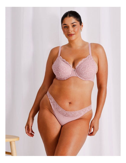 Empower D+ Lace Underwire Demi Bra in Petal Pink