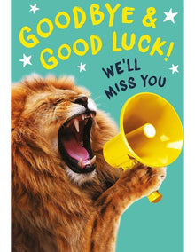 Goodbye and Good Luck Lion Large Card in Multi