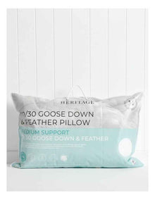 70/30 Goose Down & Feather Pillow in White