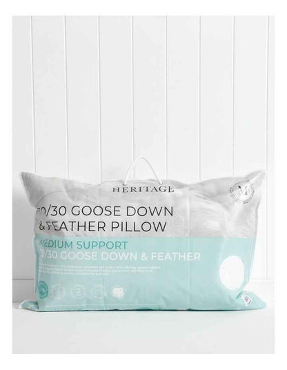 70/30 Goose Down & Feather Pillow in White