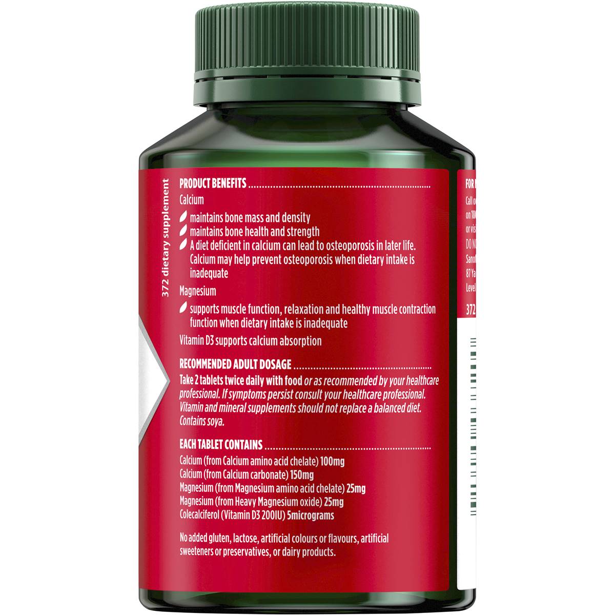 Nature's Own Calcium, Magnesium & Vitamin d Tablets For Bone Health 120 Pack