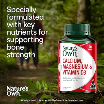 Nature's Own Calcium Magnesium & Vitamin D Tablets For Bone Health 120 pack