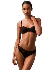 Sensual Stretch Lace Thong in Black