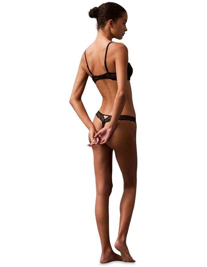 Sensual Stretch Lace Thong in Black