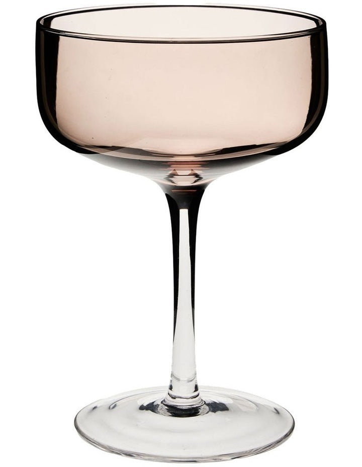 Mikkie Coupe Glass Set 4 Piece in Brown