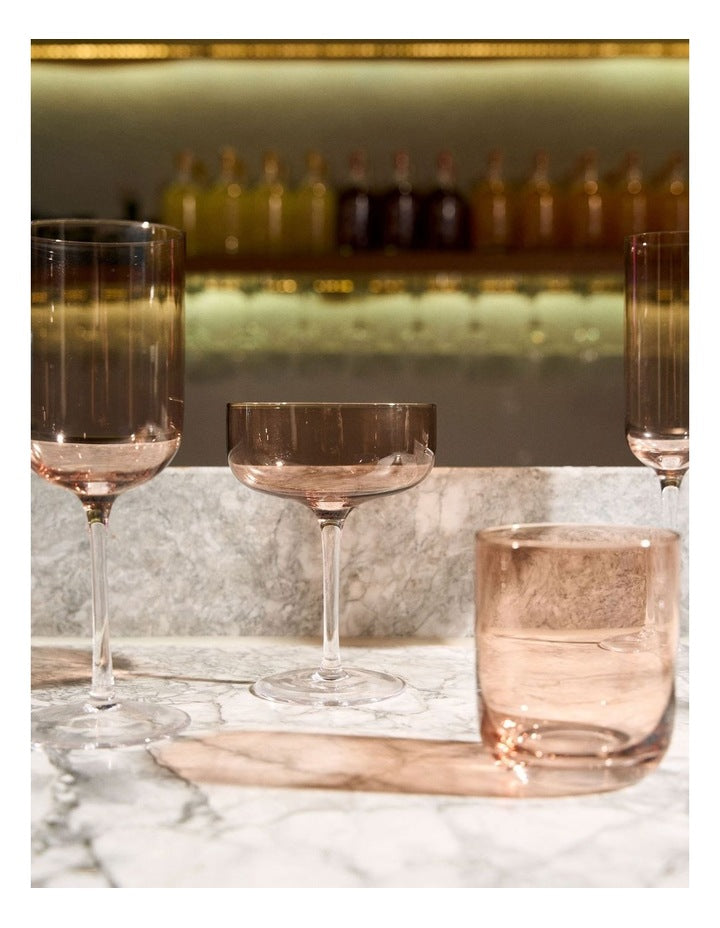 Mikkie Coupe Glass Set 4 Piece in Brown