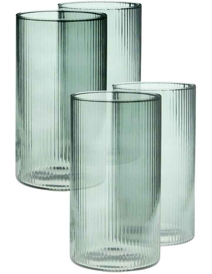 Sadie High Ball Glass Set 4 Piece in Green