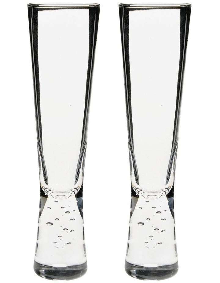Willie Champagne Flute Set 2 Piece in Clear