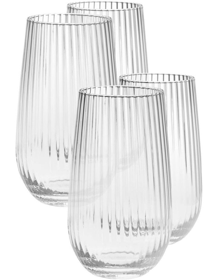 Ollie High Ball Glass Set 4 Piece in Clear