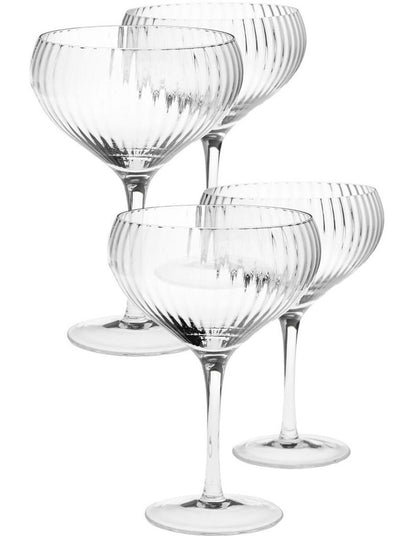 Ollie Coupe Glass Set 4 Piece in Clear