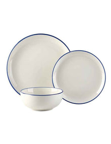 Sunnie Dinner Set 12 Pieces in Blue Rim