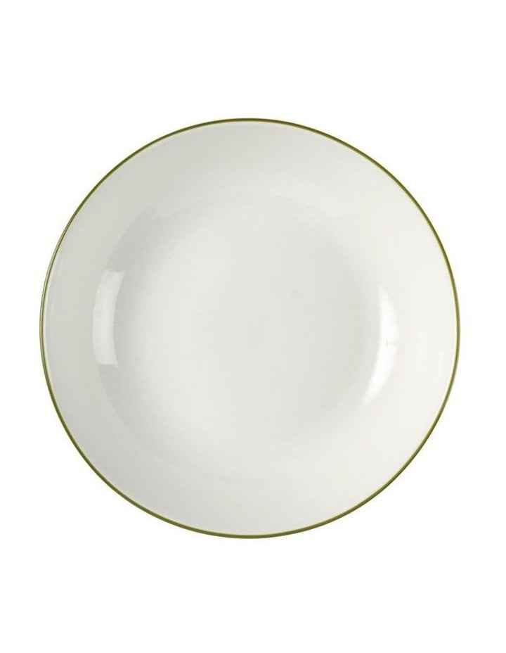 Sunnie Pasta Bowl Set 4 Pieces in Green Rim