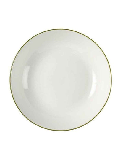 Sunnie Pasta Bowl Set 4 Pieces in Green Rim