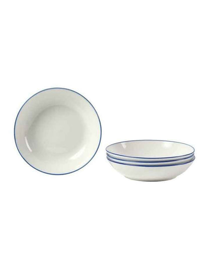 Sunnie Pasta Bowl Set 4 Pieces in Blue Rim