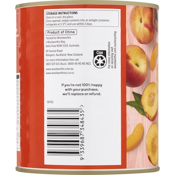 Woolworths Peach Slices In Juice 825g