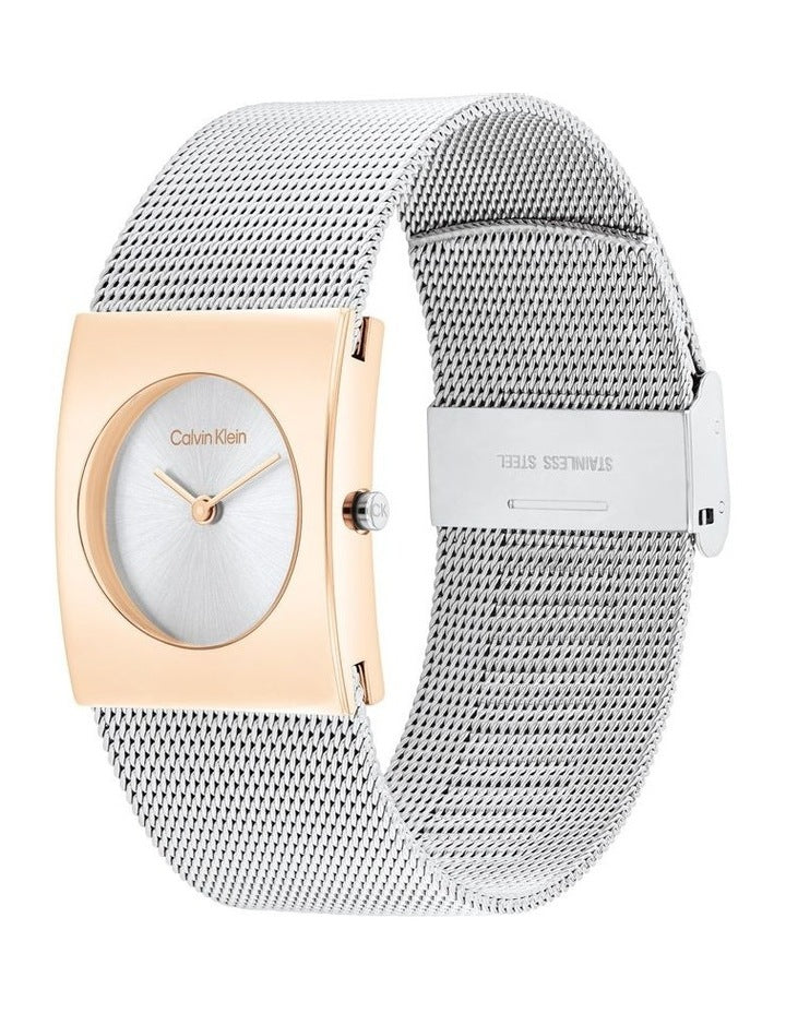 Pulse Rectangle Case Mesh Bracelet Watch in Multi