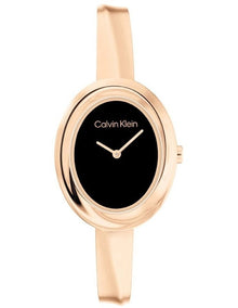 Twisted Bezel Bangle Watch in Rose Gold